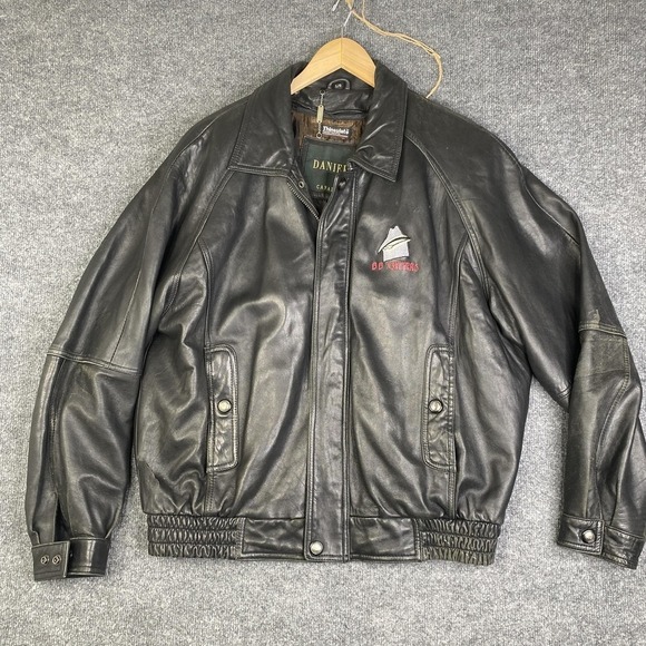 Danier Other - Danier Leather Jacket Mens Large Black Bomber Thinsulate Canada BB Cutters VTG